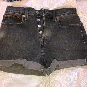 Black Levi denim shorts